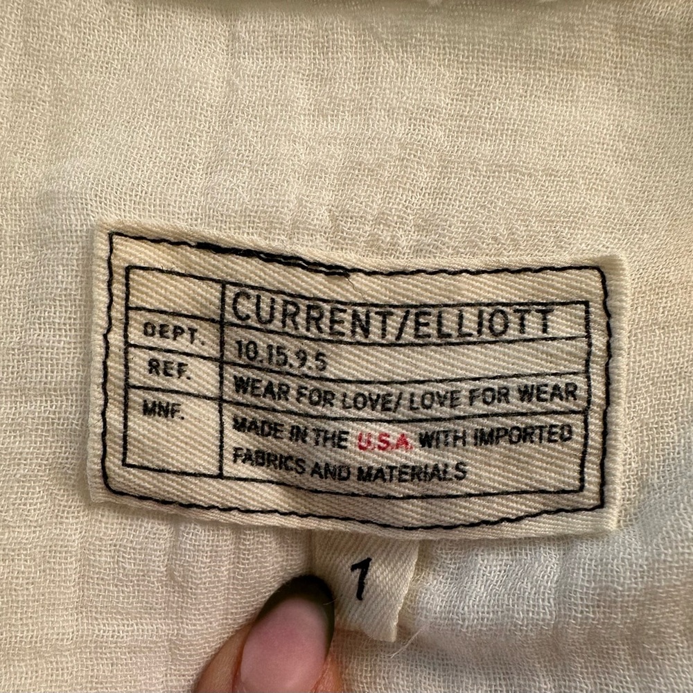 Current/Elliott White Boho Peasant Picnic Blouse Top Women’s Small Gauze Lace - Picture 7 of 13